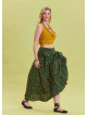 Gipe Waist Tied Green Patterned Ethnic Skirt 4501